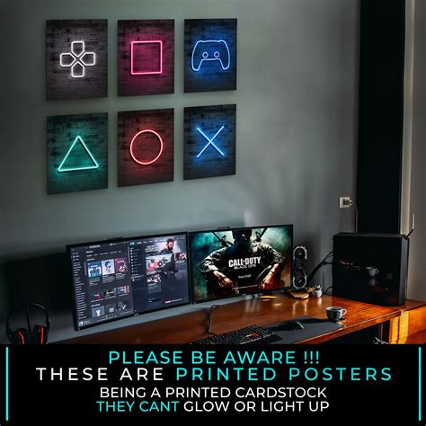 Jumant Printed Neon Gaming Posters Unframed 8x10 Gamer Room Decor