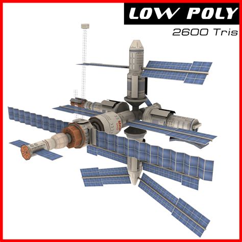 Mir Space Station Complex 3d Model 199 3ds C4d Fbx Lwo Max Obj Free3d