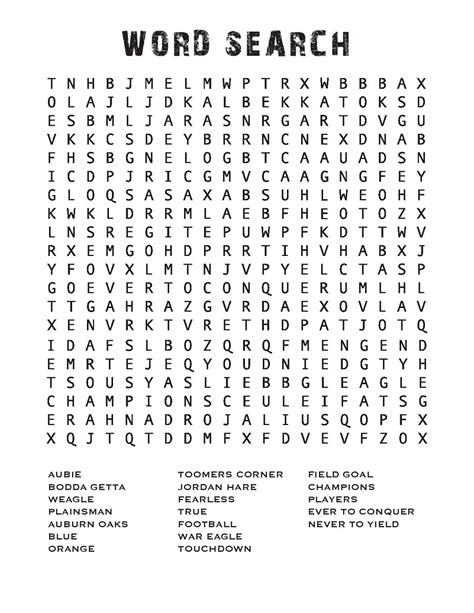 34 End To End Football Word Search Puzzles For You