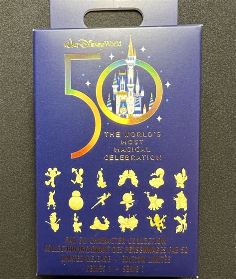 Walt Disney World 50th Anniversary Fab 50 Character Tiny Pin Collection