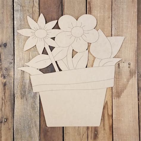 Buy Hello Spring Wooden Plaque Unfinished Wood Cutout Paint By Line