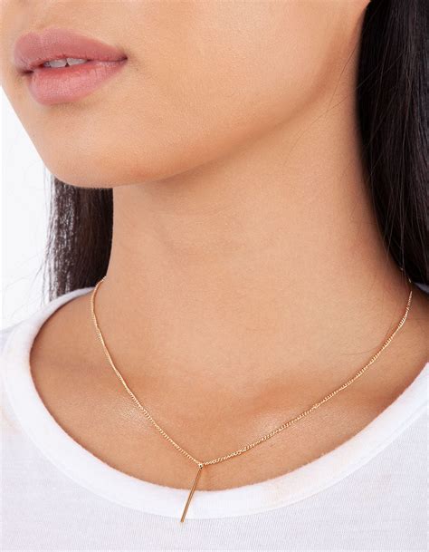 Gold Fine Pin Necklace Lovisa
