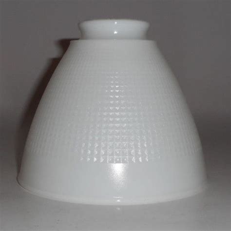Vintage White Milk Glass Corning 6 Lamp Diffuser Globe Shade Waffle