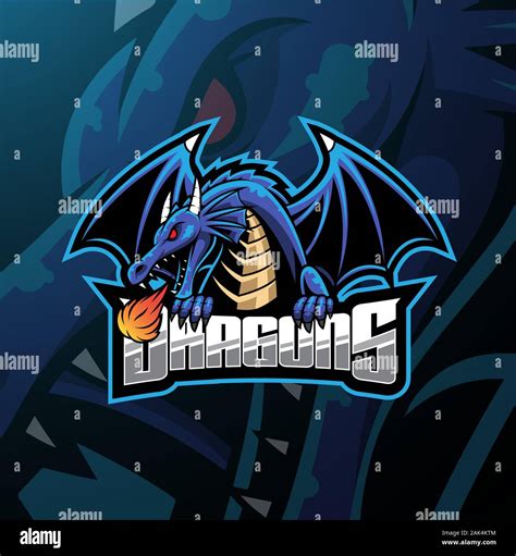 Dragon Esport Mascot Logo Design Stock Vector Image And Art Alamy