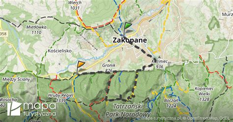 Trasa Z Zakopane Walowa G Ra Mapa Turystyczna Pl
