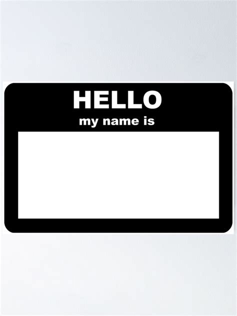 Name Tag Hello My Name Is Poster By Sweetsixty Redbubble