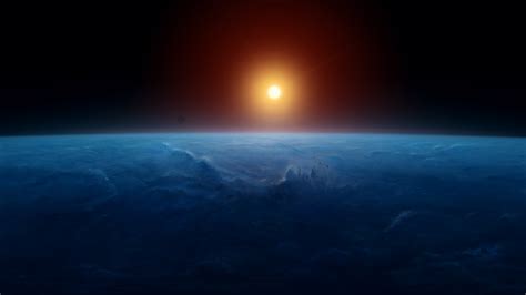 Wallpaper Sun Earth Horizon Hd 4k 8k Space 4307