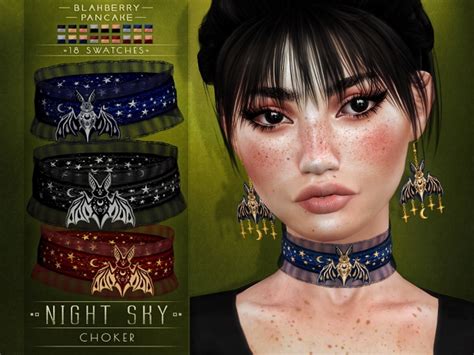 Night Sky Choker And Earrings At Blahberry Pancake Sims 4 Updates