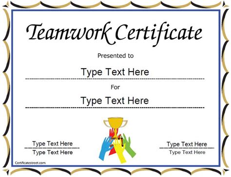 Special Certificate Team Work Certificate
