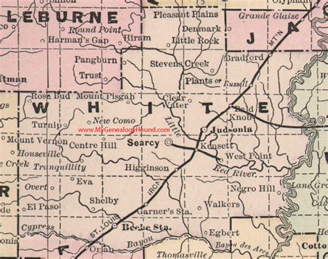 White County Arkansas 1889 Map