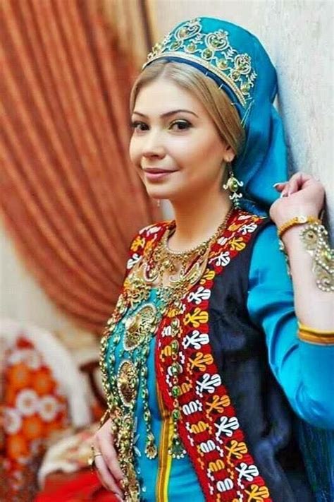 Turkmen Beauty In Traditional Dress Turkmenistan Folklore Beautiful