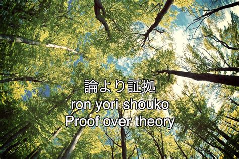 論より証拠 Ron Yori Shouko Proof Over Theory Proverbs