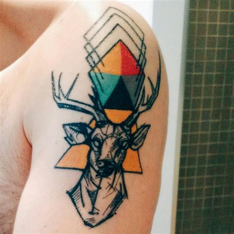 Maybe you would like to learn more about one of these? My very own stag tattoo by Maic at The Family Business #geometric #stag #tattoo | Stag tattoo ...