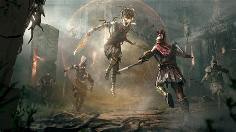 Gladiators Fighting Against Medusa Painting Video Games Video Game