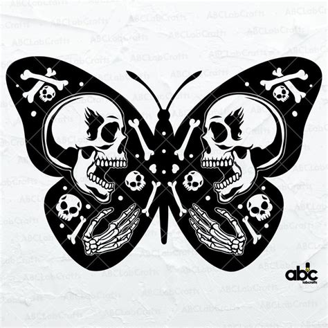 Skull Butterfly Svg File Skull Svg Gothic Decal Etsy