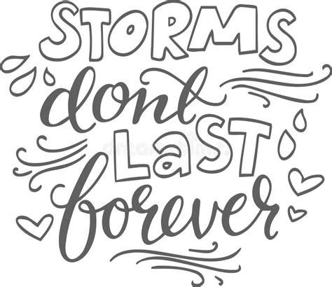 Storms Dont Last Forever Inspirational Quotes Stock Vector