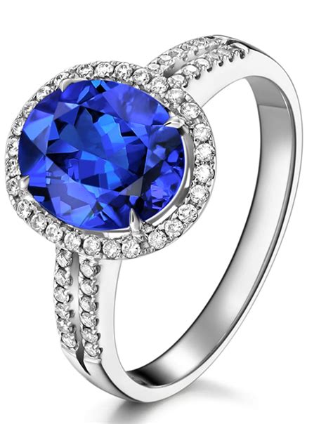 Not only is the ring a promise of marriage, but it's worn to tell the rest of the world about it. 2 Carat Beautiful Sapphire and Diamond Halo Engagement Ring for Her in White Gold - JeenJewels