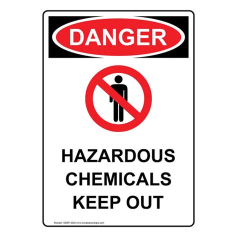Vertical Hazardous Chemicals Keep Out Sign Osha Danger