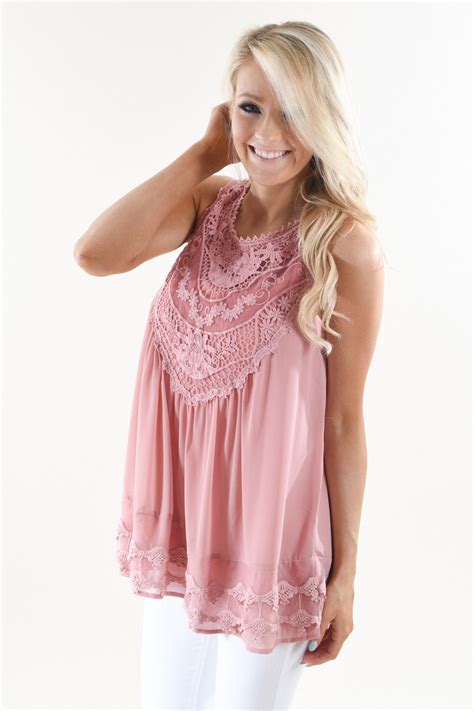 Pink Lace Top The Pulse Boutique