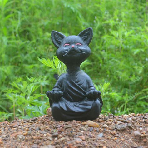 Schwarze Buddha Katze Figur Meditation Yoga Sammlerstück Etsy