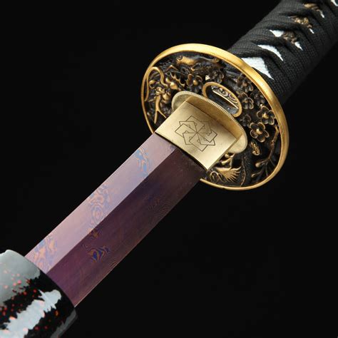 japanese katana handmade japanese katana sword damascus steel with purple blade truekatana