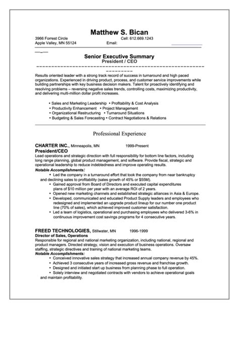 Sample Resume Ceo Printable Pdf Download