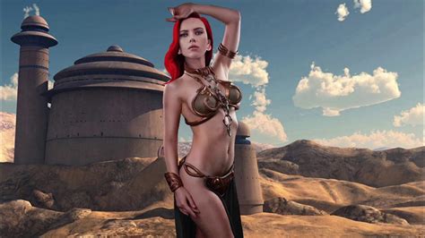 Black Widow Scarlett Johansson As Slave Leia Youtube