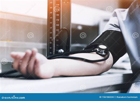 Nurse Check Blood Pressure Patient In Hospital Stock Photo Image Of