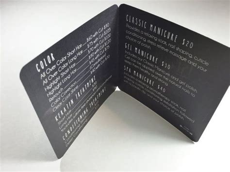 Add your text and then select your font to give it the style you are wanting. Chalkboard Pocket-Size Salon Menu Card for Clients ...