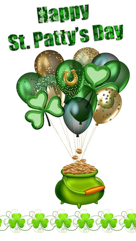 happy st patty s day st patrick s day st patrick s day balloons glitter hd phone