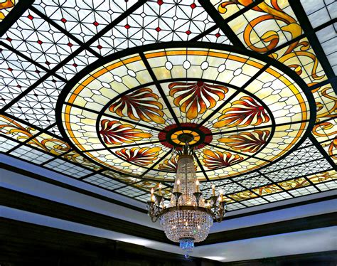 Chandelier And Stained Glass Ceiling Broadmoor Hotel Col Flickr