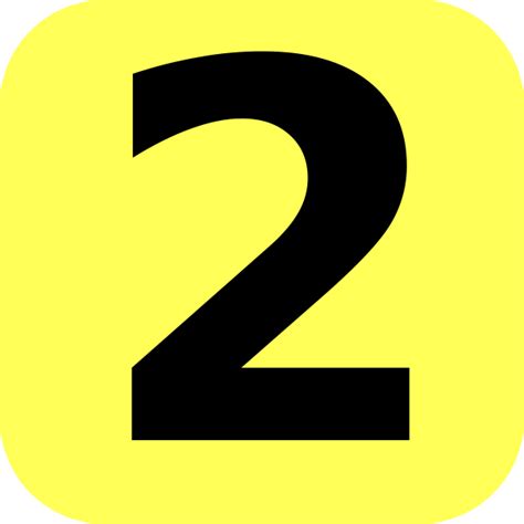 Yellow Rounded Number 2 Clip Art At Vector Clip Art Online