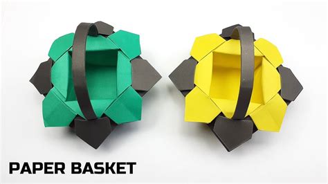 How To Make Paper Basket With Handle Step By Step Origami Basket