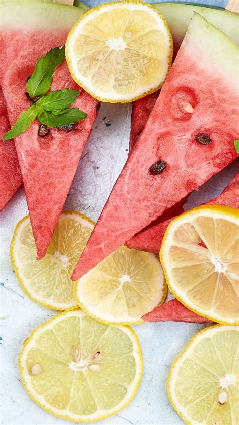Watermelon Lemon Slices Fruit Red