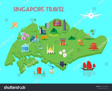 Singapore Tourist Map Over Royalty Free Licensable Stock Vectors Vector Art Shutterstock
