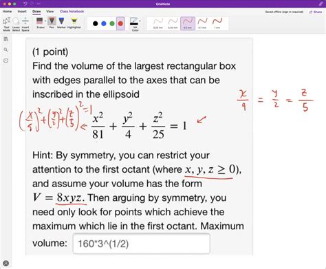 Solved Find The Volume Of The Largest Rectangular Box With Edges