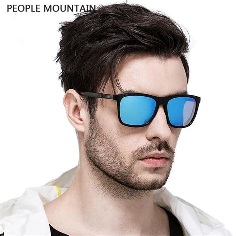 Brand Classic Polarized Sunglasses Men Driving Square Black Frame