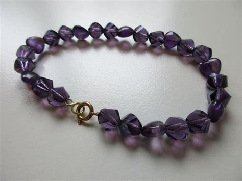 Amethyst Beads Women S Bracelet Cm With A Kt Gold Clasp Catawiki