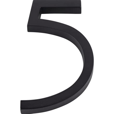 House Numbers Avalon Modern Large 5 House Number In Matte Black
