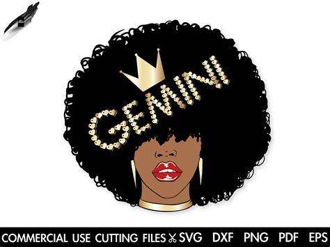 Gemini Svg Gemini Girl Svg Afro Svg Queens Are Born In June Etsy