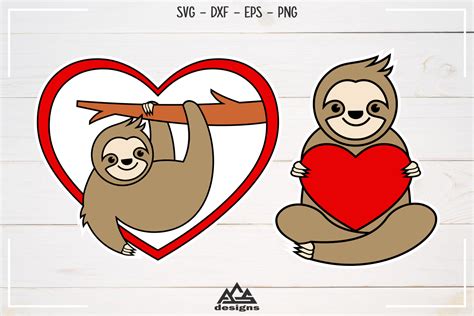 Sloth Love Valentine Svg Design By Agsdesign Thehungryjpeg