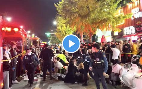 Drame lors d une fête d Halloween à Séoul Des dizaines de morts Vidéos chocs