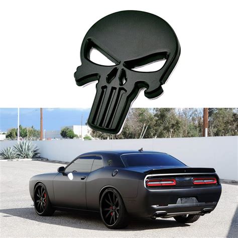 Xotic Tech 1 Piece 3d Black The Punisher Rock Skull Emblem Skeleton Car