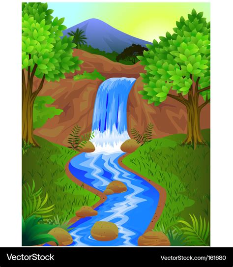 Waterfall Royalty Free Vector Image Vectorstock