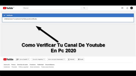 Como Verificar Tu Canal De Youtube Desde Pc Julio De 2020 YouTube