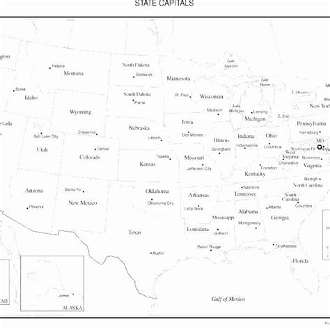 United States Capitals Quiz Printable United States Map With Names