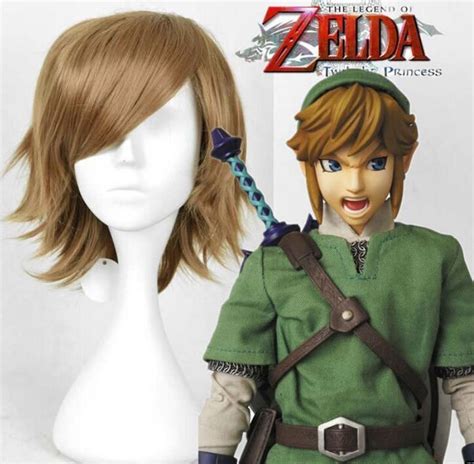 The Legend Of Zelda Link Cosplay Wig Man Brown Short Straight Hair Full