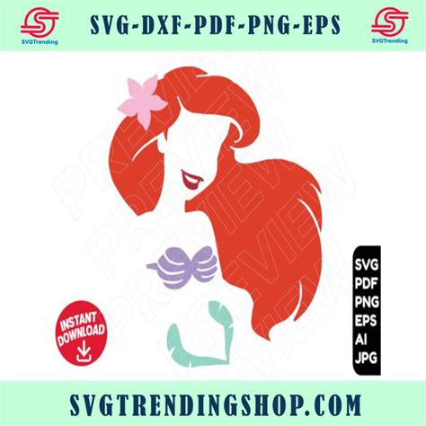 The Little Mermaid Svg Ariel Vector Cut File Cricut Clipart Disney