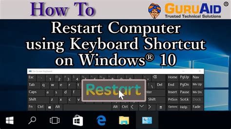How To Restart Computer Using Keyboard Shortcut On Windows 10