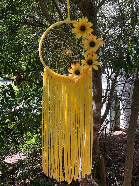 Yellow Sunflower Dream Catcher Etsy